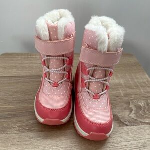 BRAND NEW Little Girl Carters Pink Polka Dot Cold Weather Snow Boots - Size 9